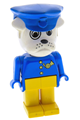 Bulldog Fabuland figure number 3 wearing a police hat with a post pattern - fab2j