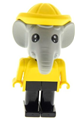 Fabuland Figure Elephant 4 with Yellow Hat and Black Eyes - fab5d