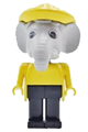 Fabuland Figure Elephant 4 with Yellow Hat and White Eyes - fab5i