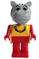 Fabuland Hippo Figure 2 with necklace pattern - fab6f