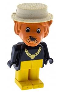 Fabuland Lionel Lion - Fabuland Lion figure wearing a white hat - fab7g