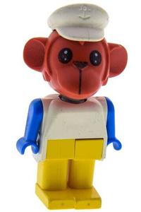 Fabuland Oscar Orangutan - Monkey Fabuland figure with a white hat - fab8i