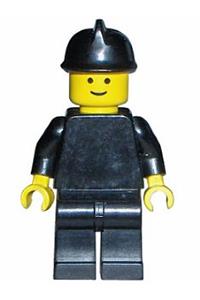 Plain Black Torso with Black Arms, Black Legs, Black Fire Helmet fire005