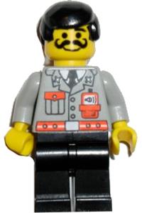 Firefighter Minifigure - Male firefighter from City Center 1 with black legs and black male hair - fire006