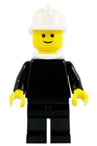 Firefighter Minifigure - Minifigure with a white fire helmet and white airtanks - firec028