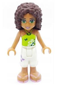 Friends Andrea - Andrea from Friends wearing white cropped trousers and a lime halter neck top - frnd004