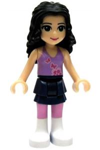 Friends Emma - Emma from Friends theme wearing a medium violet top, dark blue layered skirt, and white boots - frnd007
