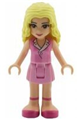 Marie in bright pink sleeveless blouse top with a matching bright pink skirt - frnd013