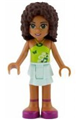 Andrea from Friends theme wearing a lime halter neck top with a light aqua layered skirt - frnd024