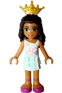 Friends Chloe - Chloe from Friends theme with a white top and a light aqua layered skirt - frnd031