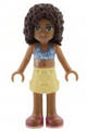 Andrea from Friends theme with bright light yellow shorts and dark azure bikini top - frnd032