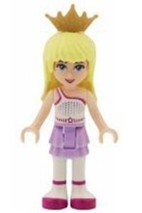 Friends Stephanie - Stephanie from Friends with a lavender layered skirt, white top with a star belt, and a gold tiara - frnd038