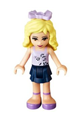 Danielle from Friends theme with a lavender top, dark blue layered skirt, and a bow - frnd049