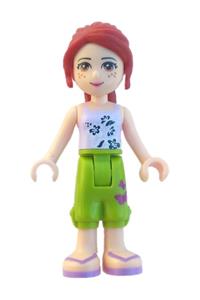 Friends Mia - Mia from Friends theme wearing lime cropped trousers and a lavender top - frnd059