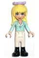 Friends Stephanie, White Riding Pants, Light Aqua Long Sleeve Top with Collar, Bow - frnd068