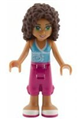 Andrea from Friends theme wearing magenta cropped trousers with a medium azure top featuring white trim - frnd078