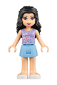 Friends Emma, Bright Light Blue Skirt, Light Aqua Top with Flower, Dark Purple Headphones - frnd082