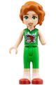 Autumn in a bright green autumn outfit featuring a reindeer wearing a Santa hat - frnd0858
