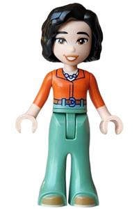 Friends Michelle - Michelle from Friends wearing a reddish orange shirt, sand green bell-bottom trousers, and medium nougat shoes - frnd0881