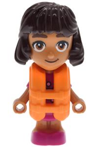Friends Alba - Alba micro doll from Friends wearing a magenta dress and an orange life jacket - frnd0884