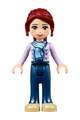 Mia from Friends theme wearing dark blue trousers paired with a medium lavender jacket and scarf - frnd088