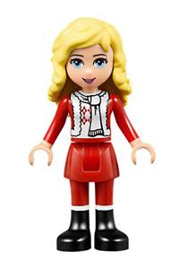 Friends Ewa - Ewa from Friends theme with red skirt, black boots, red and white holiday top, and scarf - frnd089