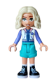 Nova wearing a white hoodie with a warm pink hood, dark turquoise shorts and black boots - frnd0901