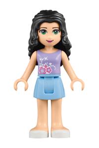 Friends Emma - Emma from Friends theme, wearing a lavender top with flowers and a bright light blue skirt - frnd090