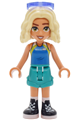 Nova from Friends wearing a blue sleeveless top, dark turquoise shorts, black boots and sunglasses - frnd0922