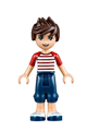 Friends Noah, Dark Blue Cropped Trousers, Red and White Striped Top - frnd093