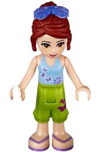 Friends Mia - Mia from Friends theme wearing lime cropped trousers, medium blue top with 3 butterflies, and sunglasses - frnd101