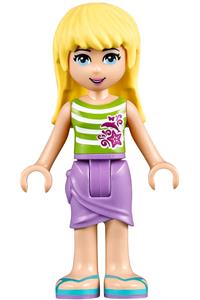 Friends Stephanie - Stephanie from Friends wearing a medium lavender wrap skirt, green top with white stripes, and sunglasses - frnd104