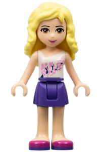 Friends Naya - Naya from Friends theme with a dark purple skirt and white top featuring pink flowers - frnd107