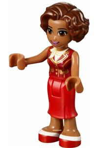 Friends Susan - Susan is a friend minifigure wearing a dark red vest and a red long skirt - frnd117