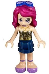 Friends Livi - Livi from Friends theme with dark blue layered skirt, gold sequined halter top, and sunglasses - frnd118