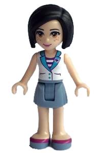 Friends Sandra - Sandra from Friends theme with a white vest over a striped shirt and sand blue skirt - frnd128