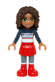 Friends Andrea, Red Skirt and Boots, Dark Blue Sweater Top - frnd133