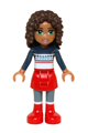 Andrea from Friends theme with red skirt and boots, wearing a dark blue sweater top - frnd133