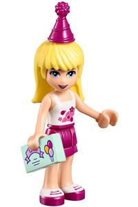 Friends Stephanie - Stephanie from Friends with a magenta layered skirt, white top with stars, and a medium azure party hat - frnd136