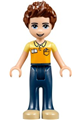 Daniel from the Friends theme wearing dark blue trousers and an orange and bright light yellow polo shirt - frnd138