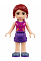 Friends Mia, Dark Purple Shorts, Magenta Top with Orange and Dark Purple Stripes - frnd141