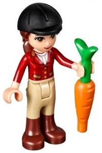Friends Olivia - Olivia from Friends theme with tan riding pants, red jacket, and black riding helmet - frnd158