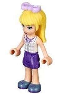 Friends Stephanie - Stephanie from Friends wearing dark purple shorts and a white plaid button shirt - frnd163