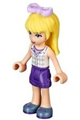 Stephanie from Friends wearing dark purple shorts and a white plaid button shirt - frnd163