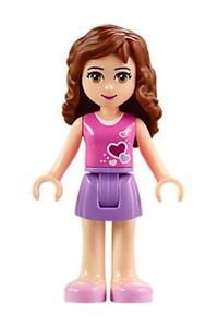 Friends Olivia - Olivia from Friends theme, wearing a medium lavender skirt, dark pink top with hearts, and a white undershirt - frnd175