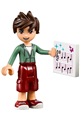 Noah from Friends theme with dark red cropped trousers with large pockets and a sand green hooded top - frnd177