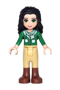 Friends Emma - Emma from Friends, wearing tan riding pants and a green sweater with a scarf - frnd180