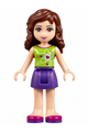 Olivia from Friends theme, wearing dark purple shorts and a lime halter top with dark green spots - frnd187