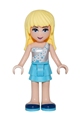 Stephanie from Friends theme wearing a medium azure layered skirt and a white one-shoulder top with stars - frnd191