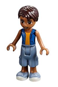 Friends Robert - Robert is wearing sand blue long shorts and a blue sleeveless hoodie - frnd196